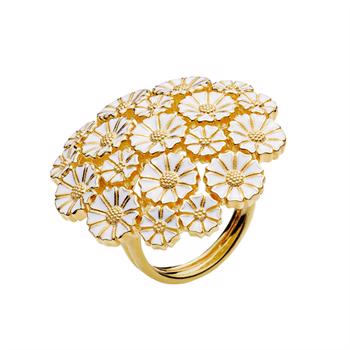 Ring med marguerit i forgyldt sterling sølv – Lund Copenhagen
